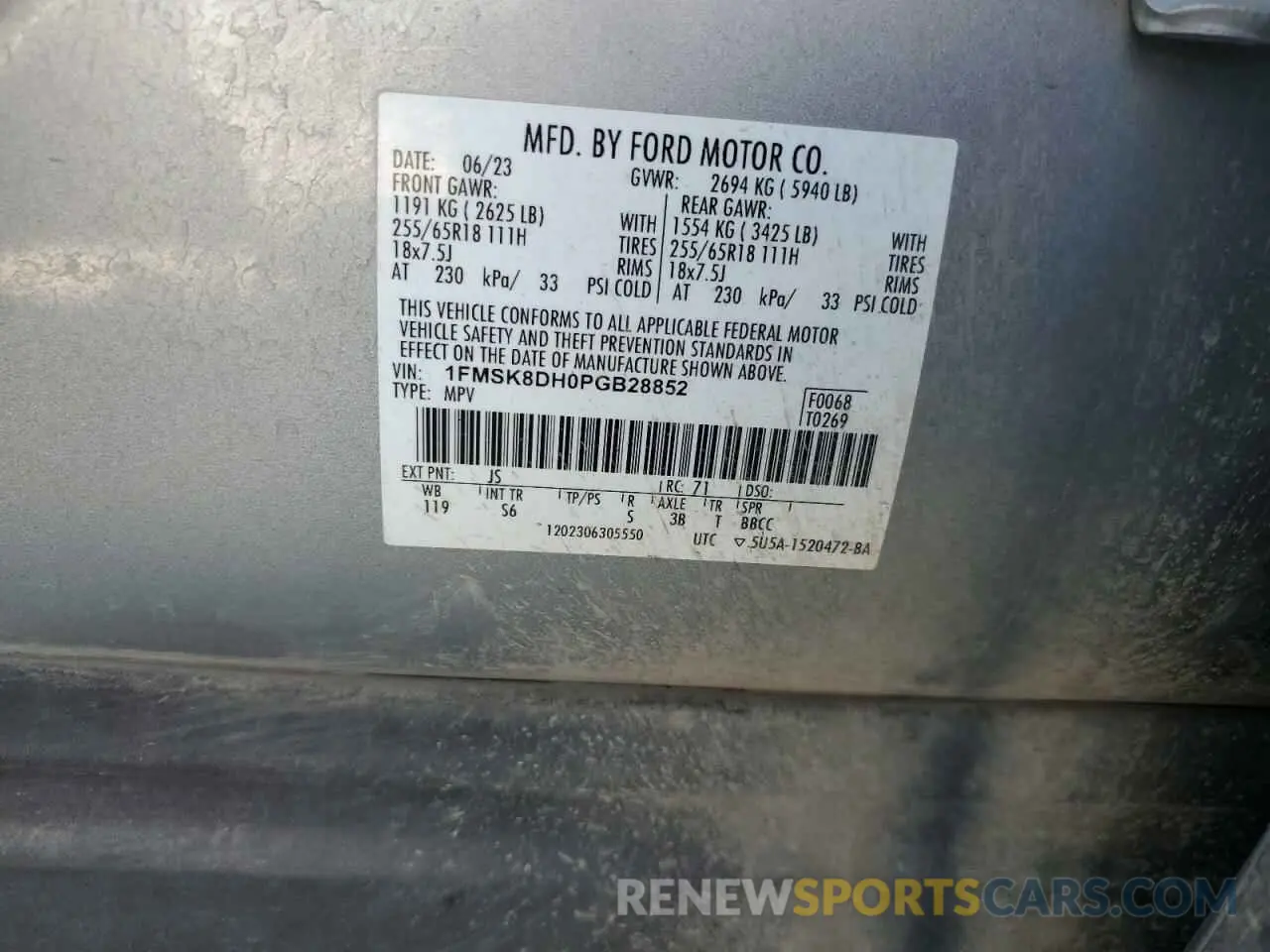 14 Photograph of a damaged car 1FMSK8DH0PGB28852 FORD EXPLORER 2023