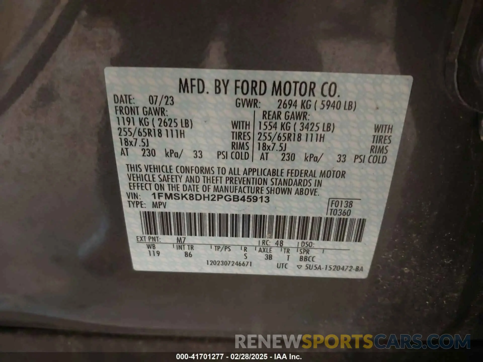 9 Photograph of a damaged car 1FMSK8DH2PGB45913 FORD EXPLORER 2023