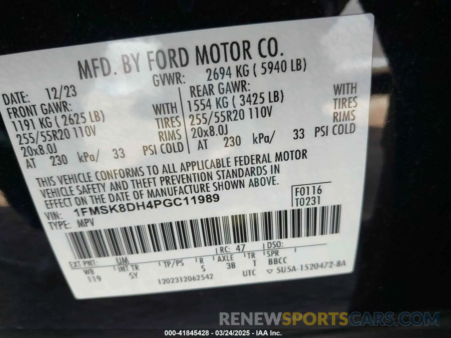9 Photograph of a damaged car 1FMSK8DH4PGC11989 FORD EXPLORER 2023