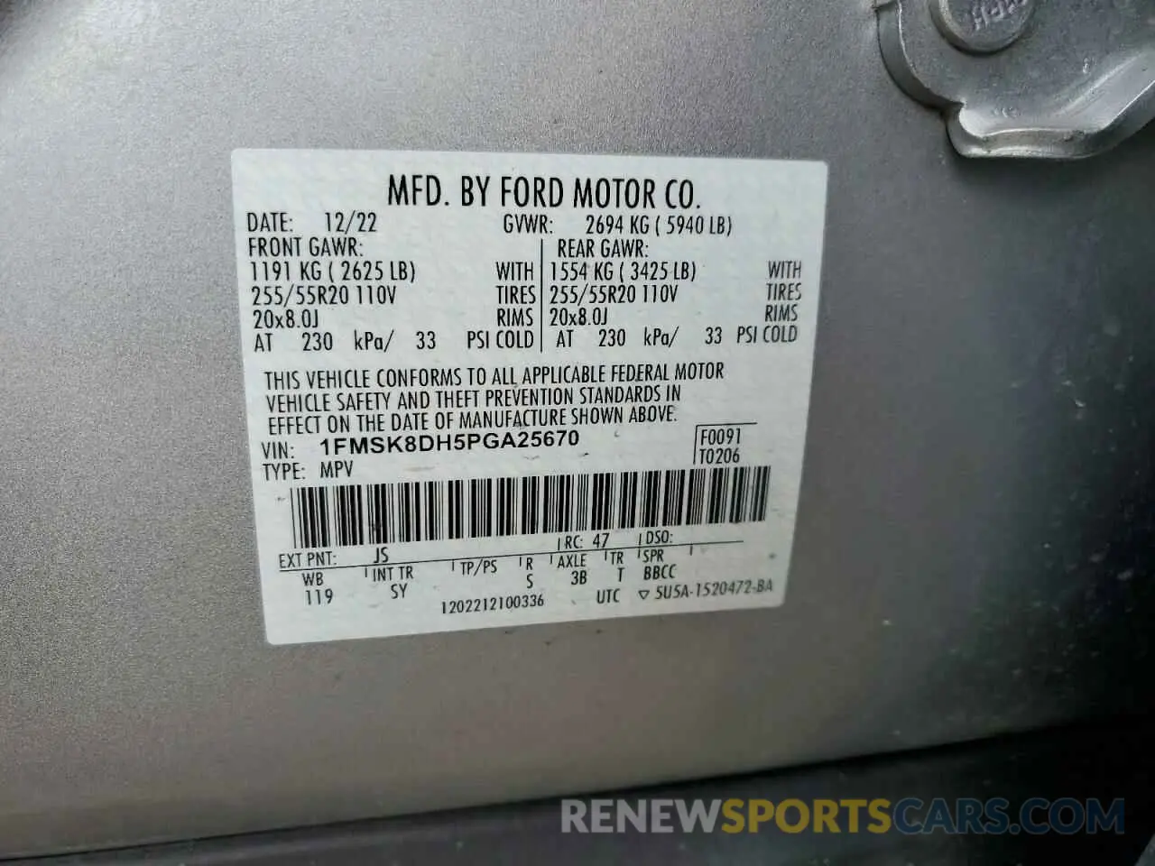 13 Photograph of a damaged car 1FMSK8DH5PGA25670 FORD EXPLORER 2023