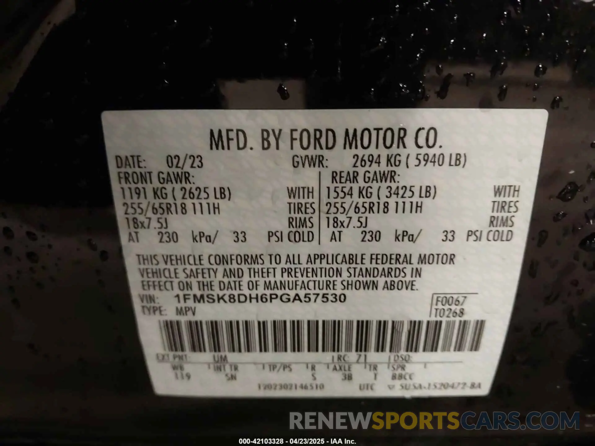 9 Photograph of a damaged car 1FMSK8DH6PGA57530 FORD EXPLORER 2023