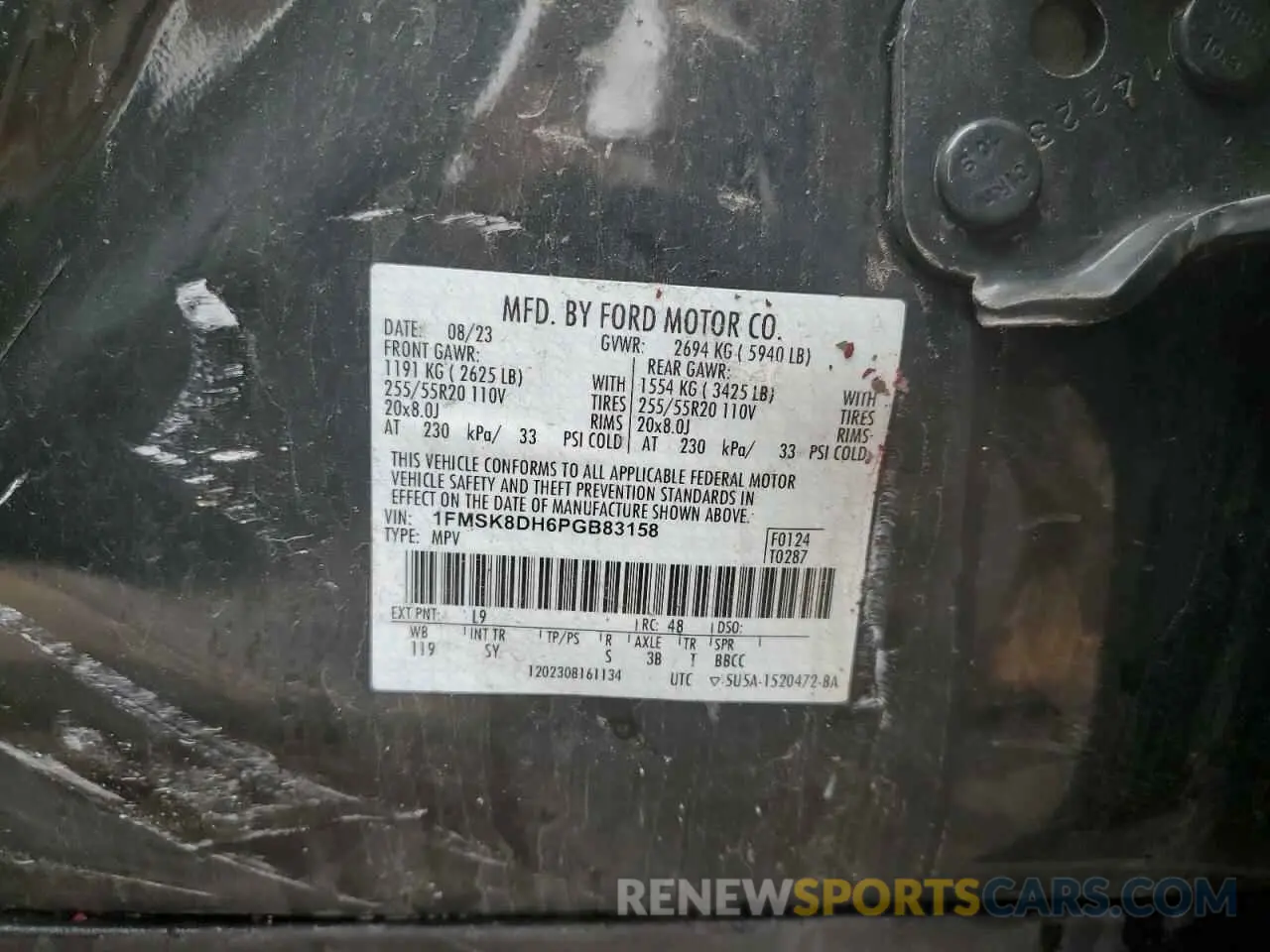 13 Photograph of a damaged car 1FMSK8DH6PGB83158 FORD EXPLORER 2023