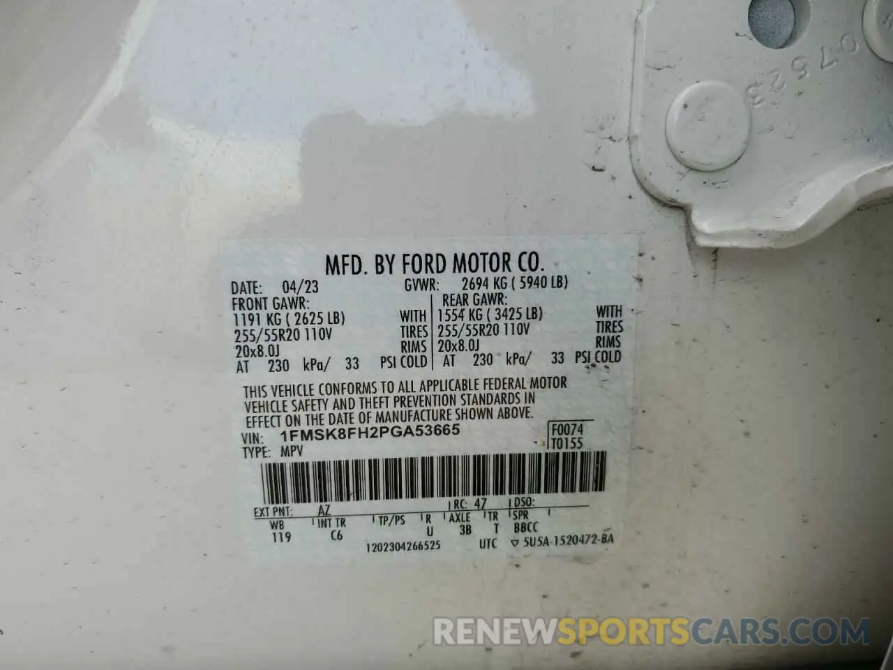 13 Photograph of a damaged car 1FMSK8FH2PGA53665 FORD EXPLORER 2023