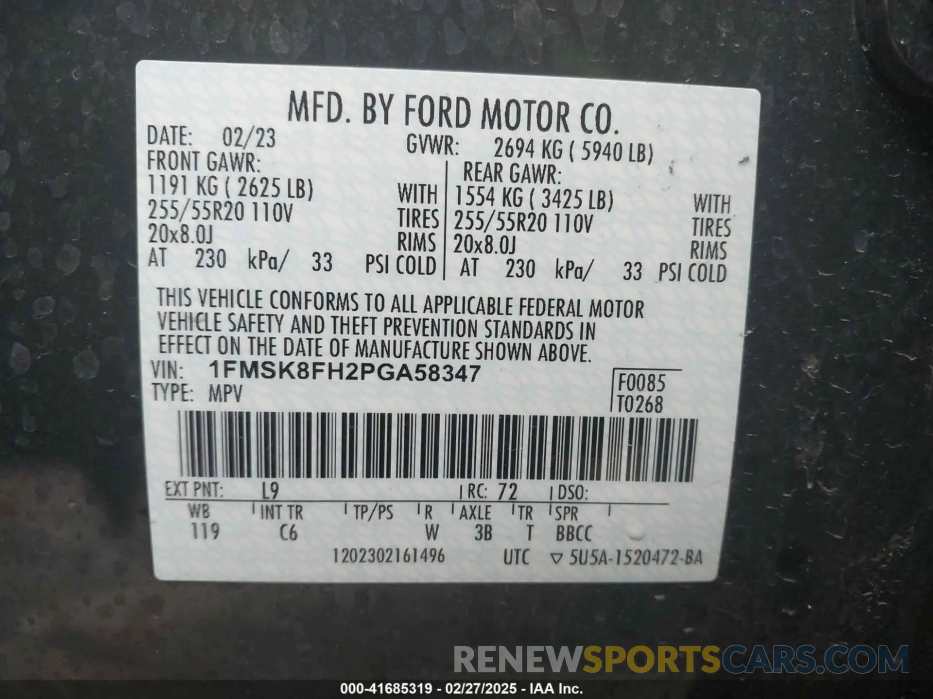9 Photograph of a damaged car 1FMSK8FH2PGA58347 FORD EXPLORER 2023