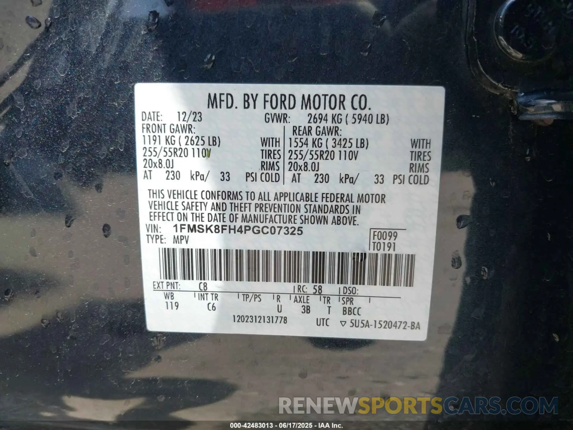 9 Photograph of a damaged car 1FMSK8FH4PGC07325 FORD EXPLORER 2023