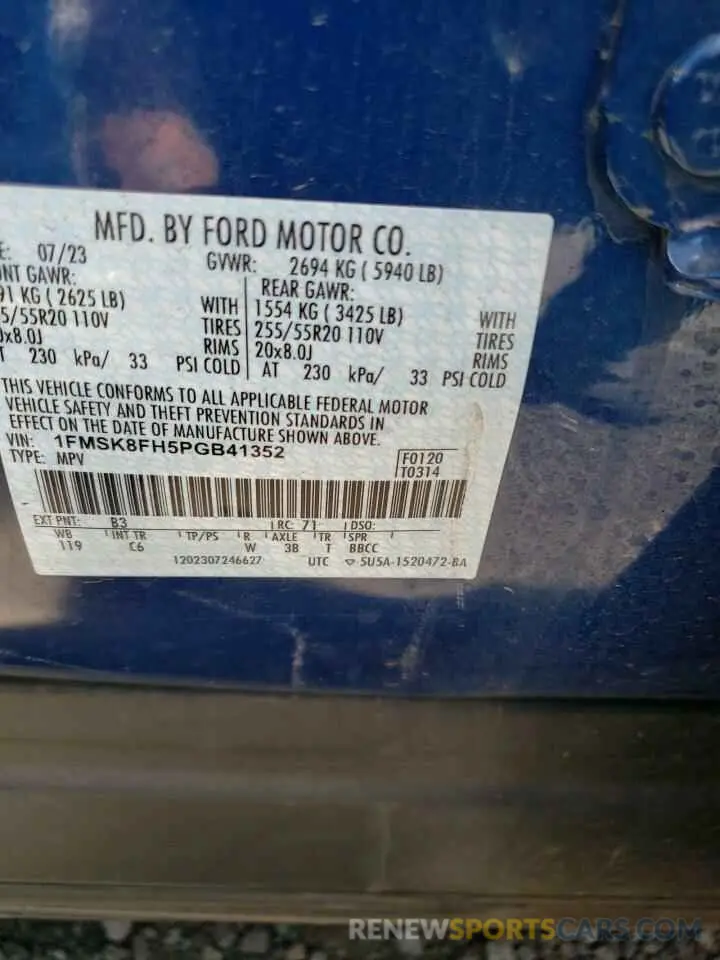 13 Photograph of a damaged car 1FMSK8FH5PGB41352 FORD EXPLORER 2023