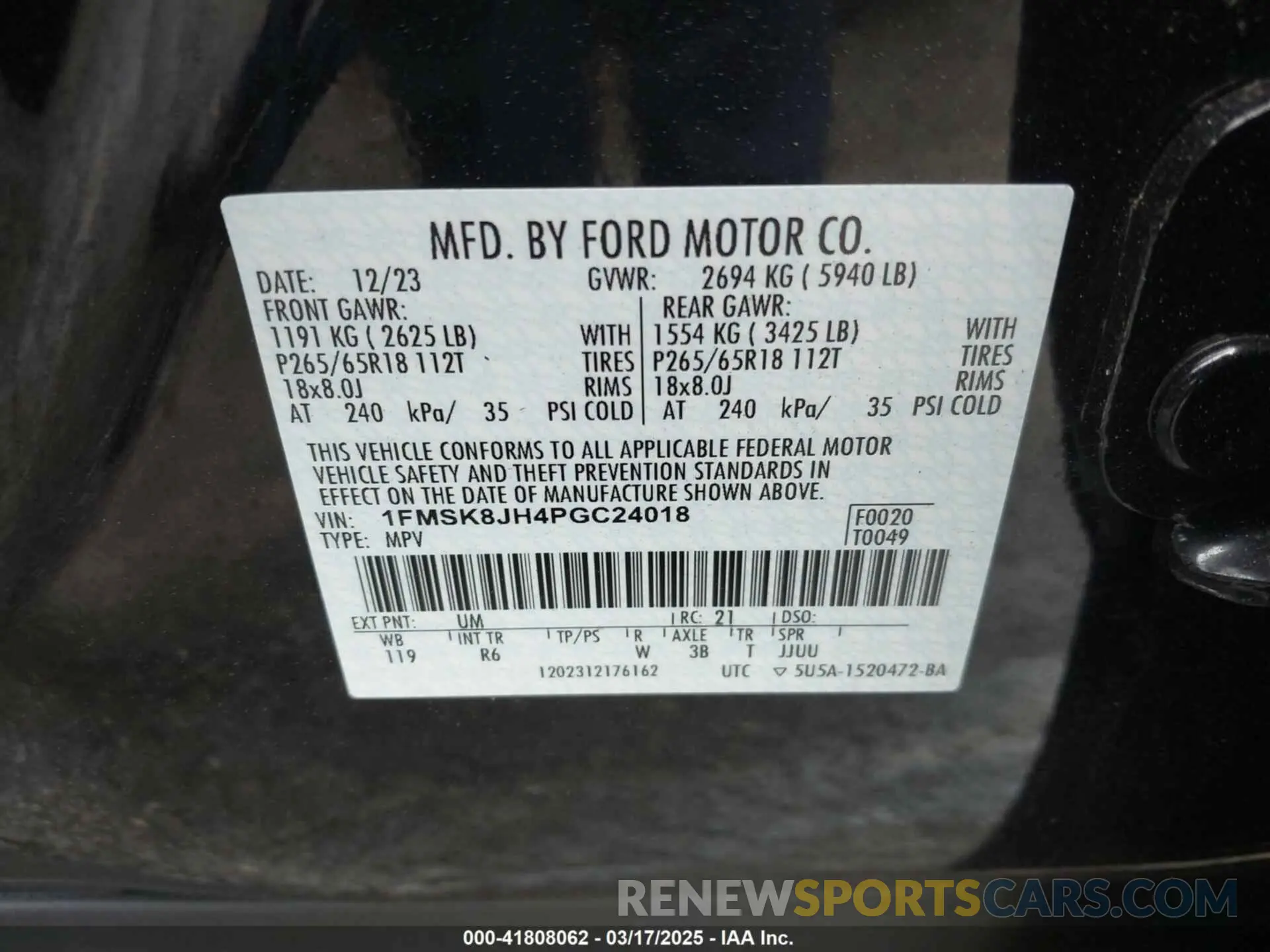 9 Photograph of a damaged car 1FMSK8JH4PGC24018 FORD EXPLORER 2023