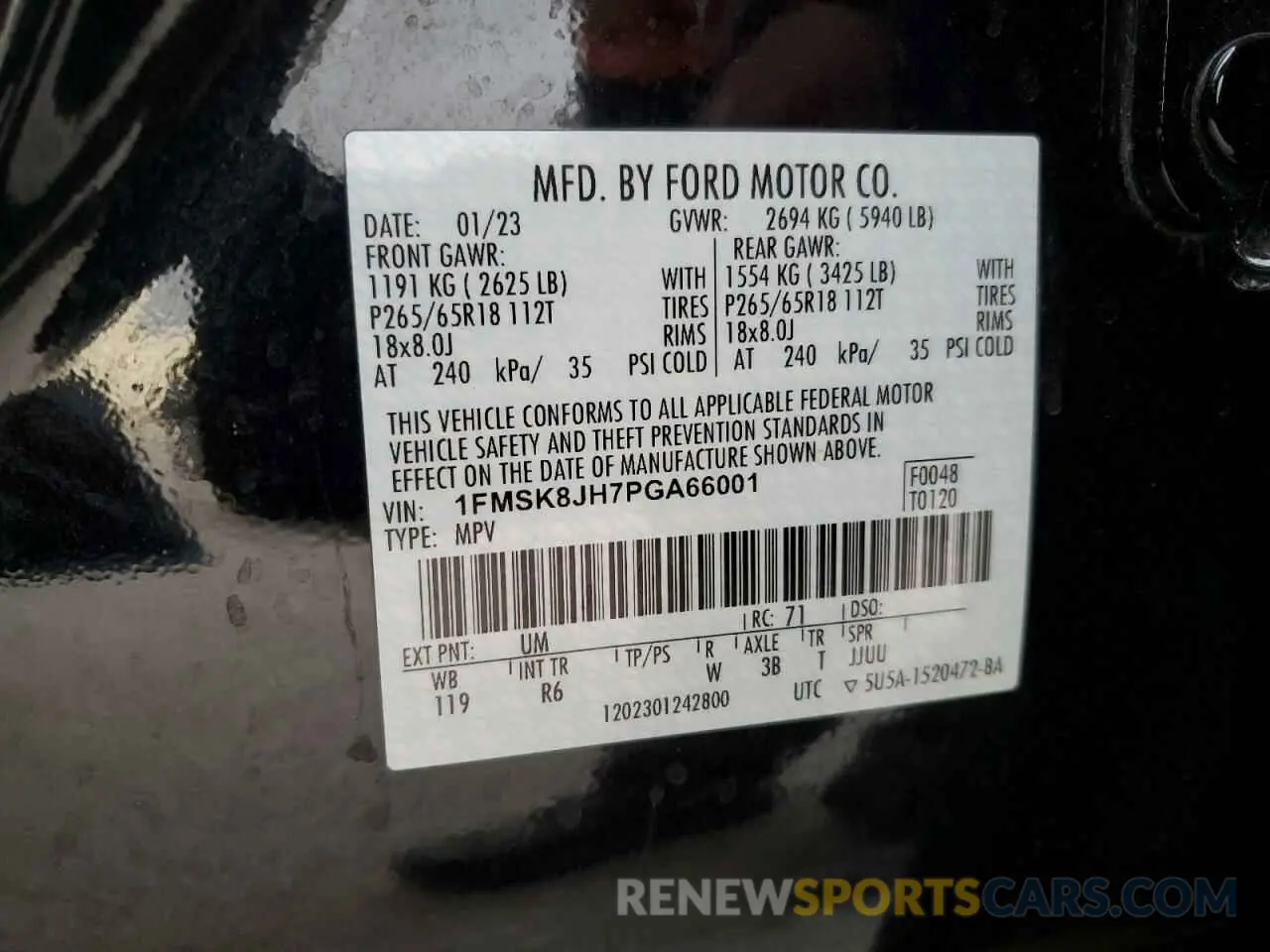13 Photograph of a damaged car 1FMSK8JH7PGA66001 FORD EXPLORER 2023