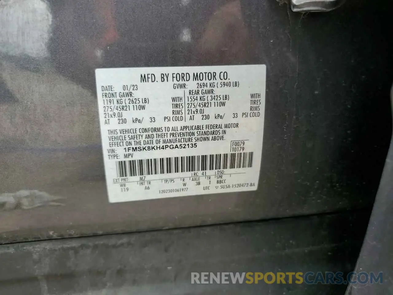 13 Photograph of a damaged car 1FMSK8KH4PGA52135 FORD EXPLORER 2023