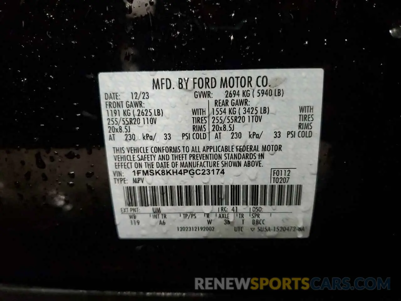 14 Photograph of a damaged car 1FMSK8KH4PGC23174 FORD EXPLORER 2023