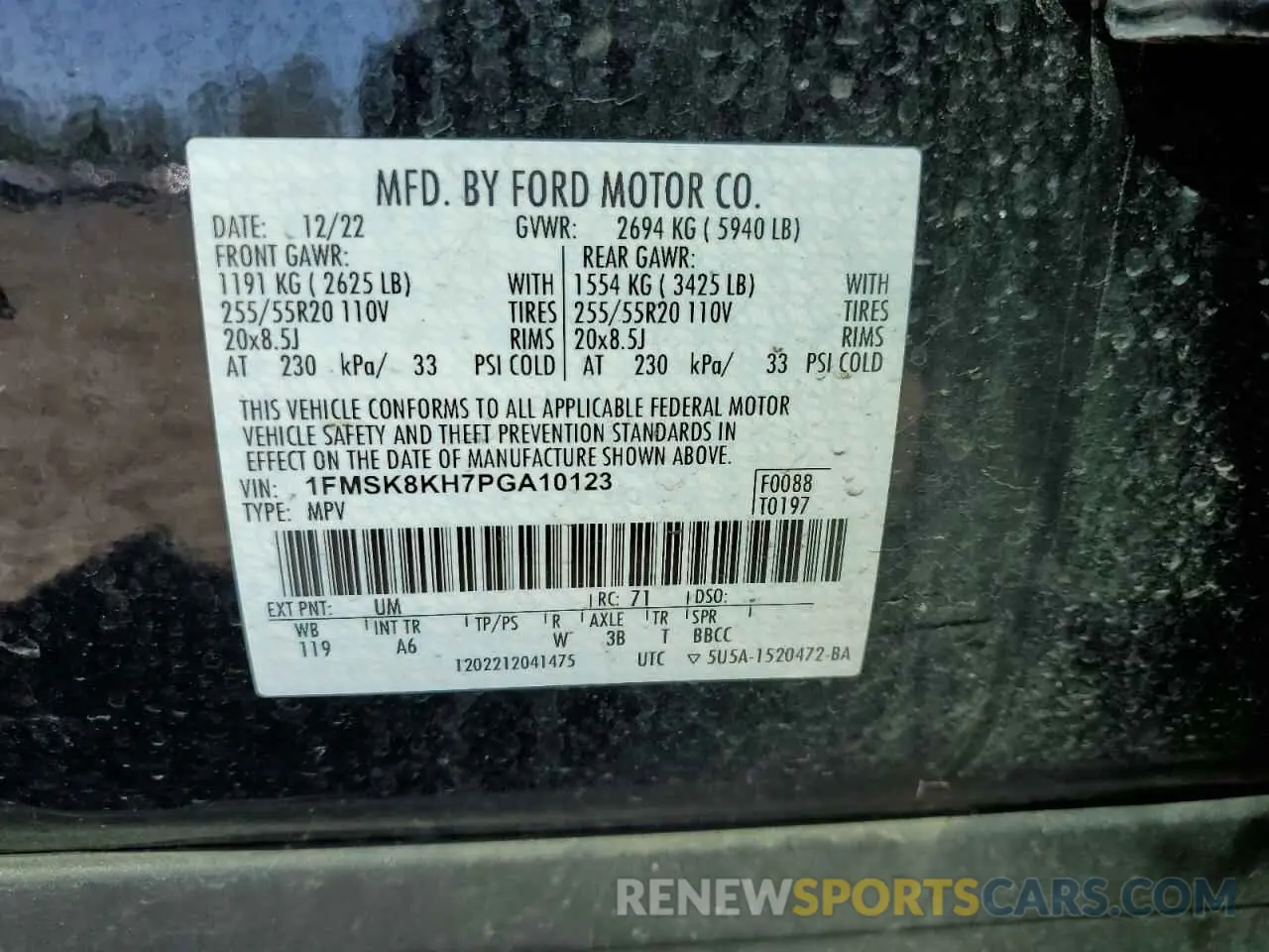 13 Photograph of a damaged car 1FMSK8KH7PGA10123 FORD EXPLORER 2023