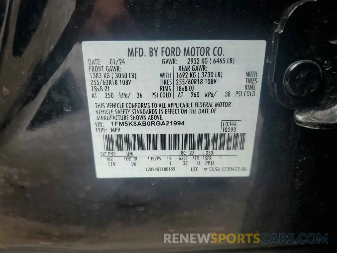 13 Photograph of a damaged car 1FM5K8AB0RGA21994 FORD EXPLORER 2024