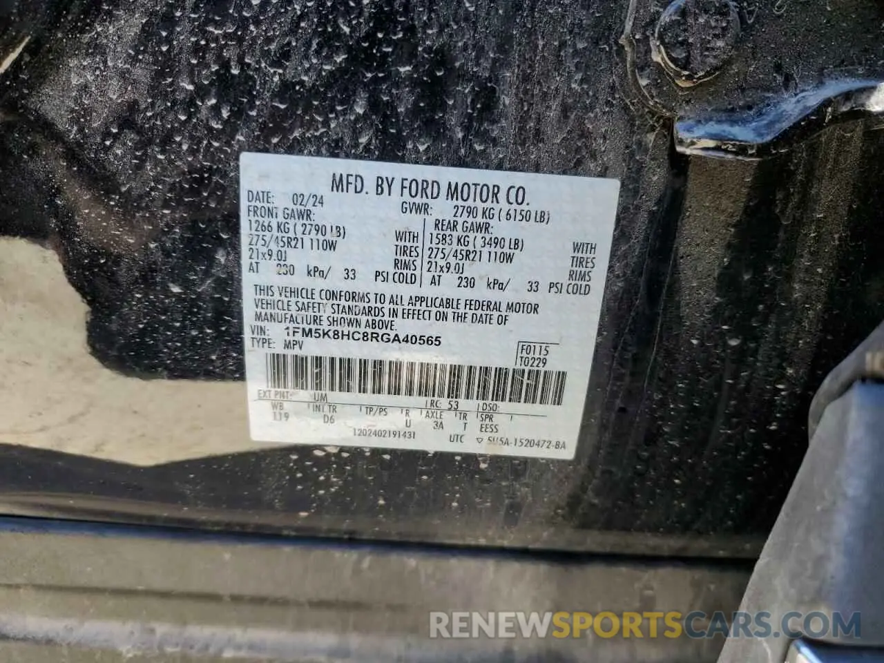 12 Photograph of a damaged car 1FM5K8HC8RGA40565 FORD EXPLORER 2024