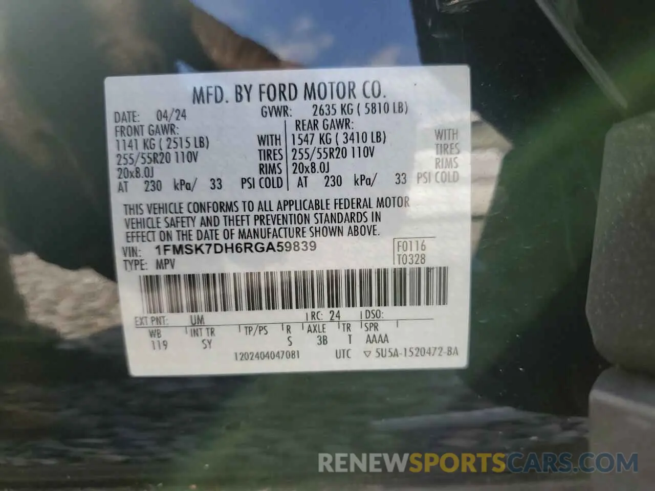 15 Photograph of a damaged car 1FMSK7DH6RGA59839 FORD EXPLORER 2024