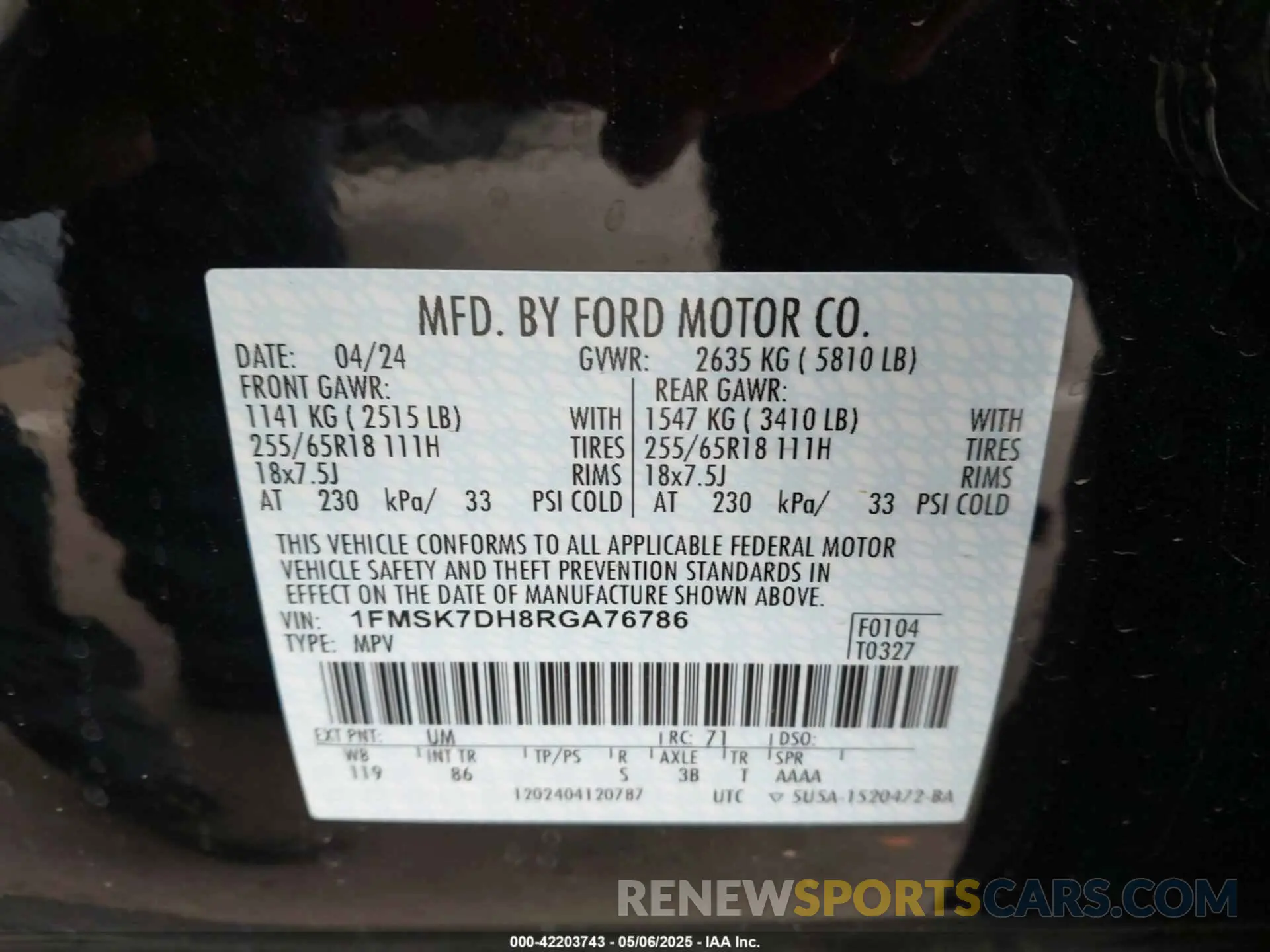 9 Photograph of a damaged car 1FMSK7DH8RGA76786 FORD EXPLORER 2024