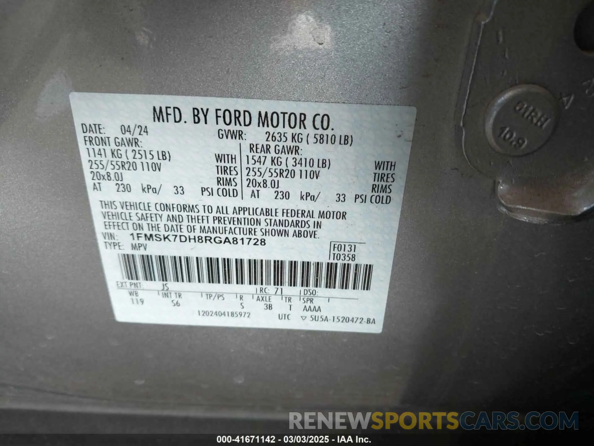 9 Photograph of a damaged car 1FMSK7DH8RGA81728 FORD EXPLORER 2024