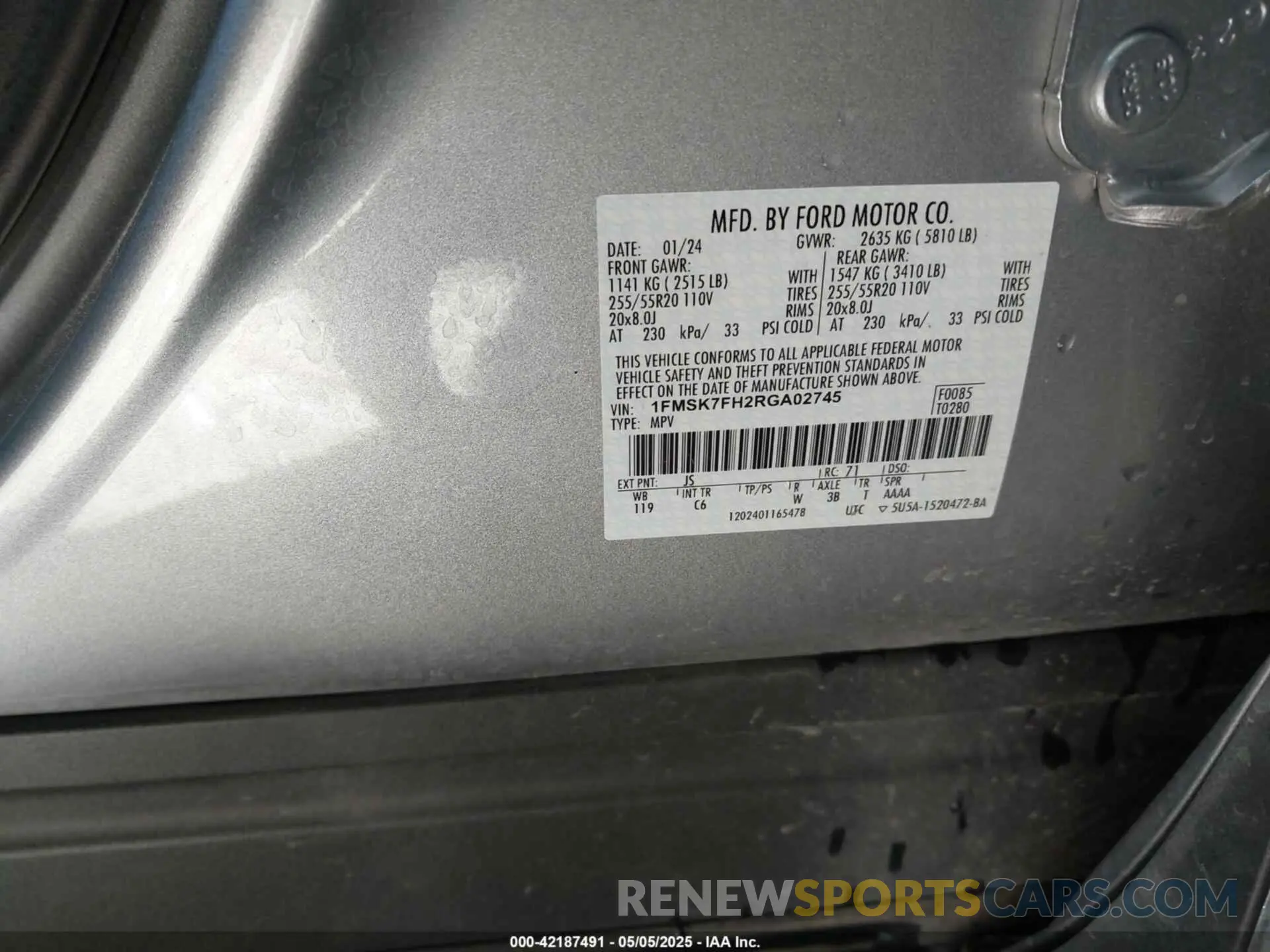 9 Photograph of a damaged car 1FMSK7FH2RGA02745 FORD EXPLORER 2024