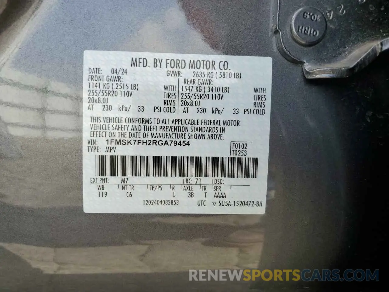 14 Photograph of a damaged car 1FMSK7FH2RGA79454 FORD EXPLORER 2024