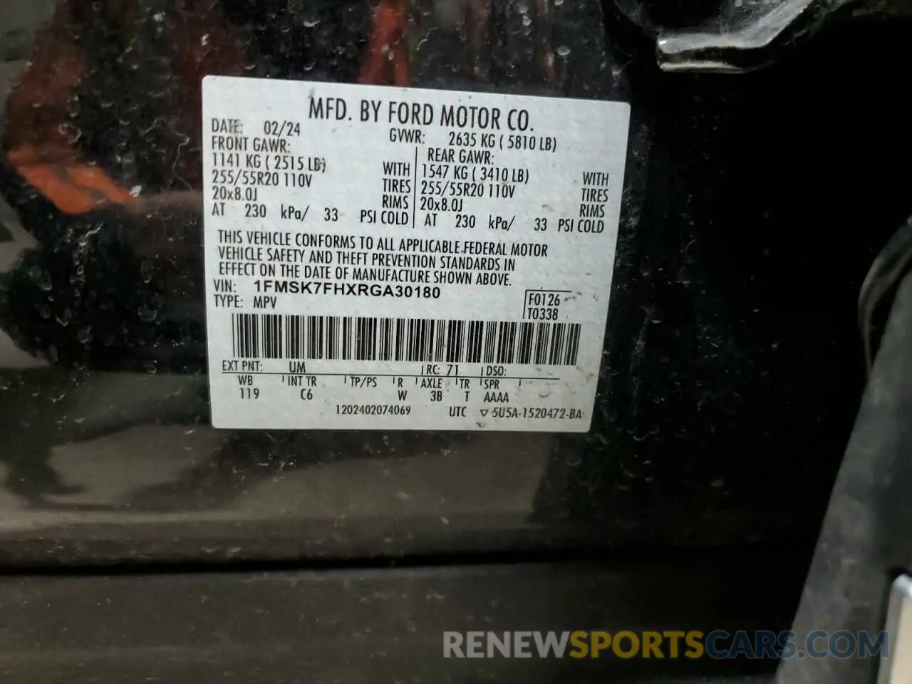 13 Photograph of a damaged car 1FMSK7FHXRGA30180 FORD EXPLORER 2024