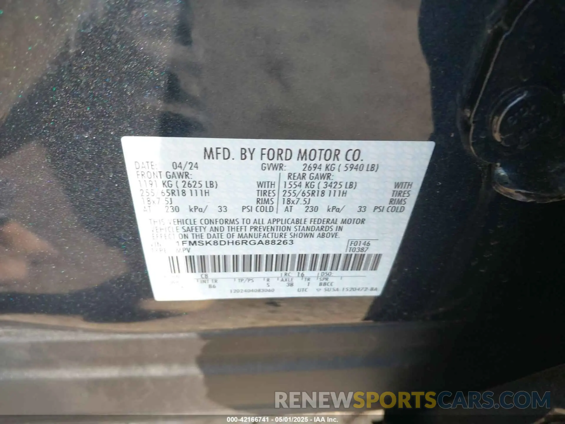 9 Photograph of a damaged car 1FMSK8DH6RGA88263 FORD EXPLORER 2024