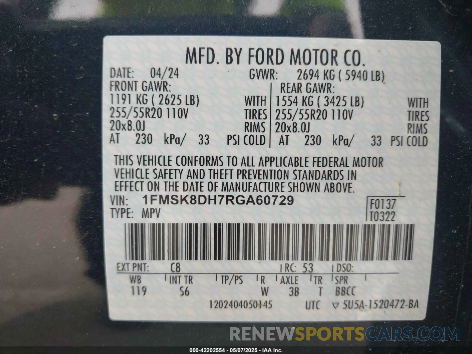 9 Photograph of a damaged car 1FMSK8DH7RGA60729 FORD EXPLORER 2024