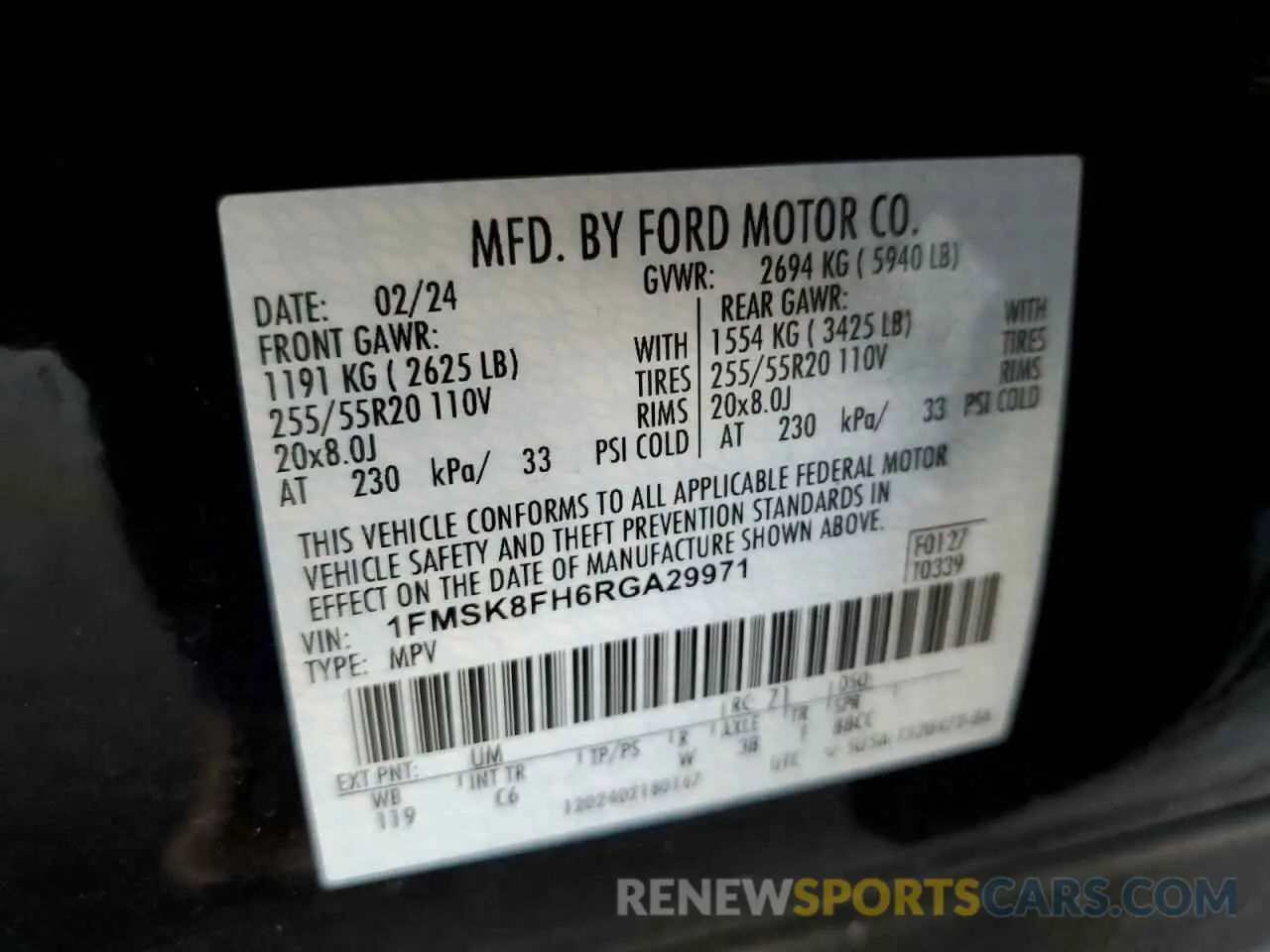 13 Photograph of a damaged car 1FMSK8FH6RGA29971 FORD EXPLORER 2024