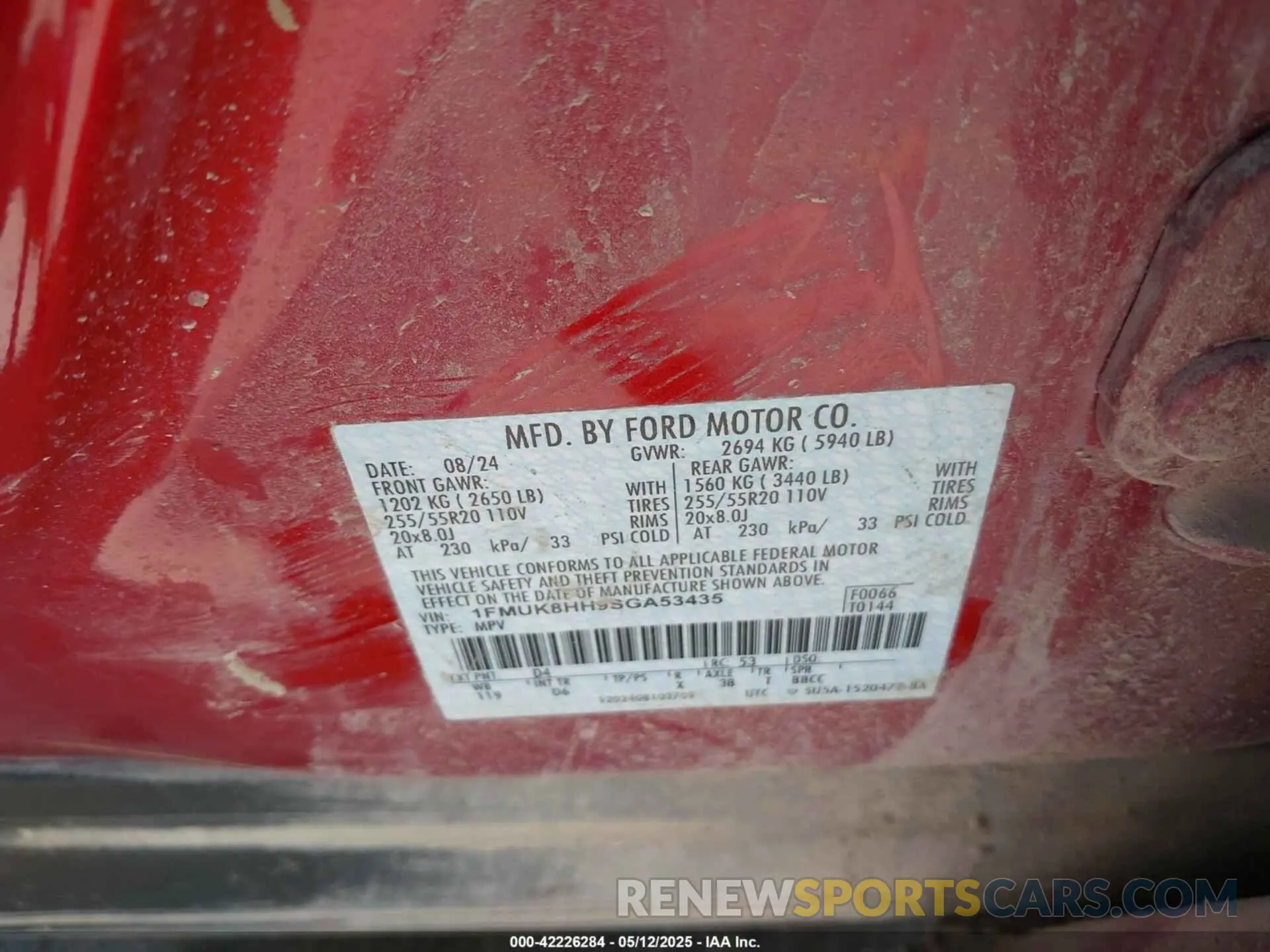 9 Photograph of a damaged car 1FMUK8HH9SGA53435 FORD EXPLORER 2025