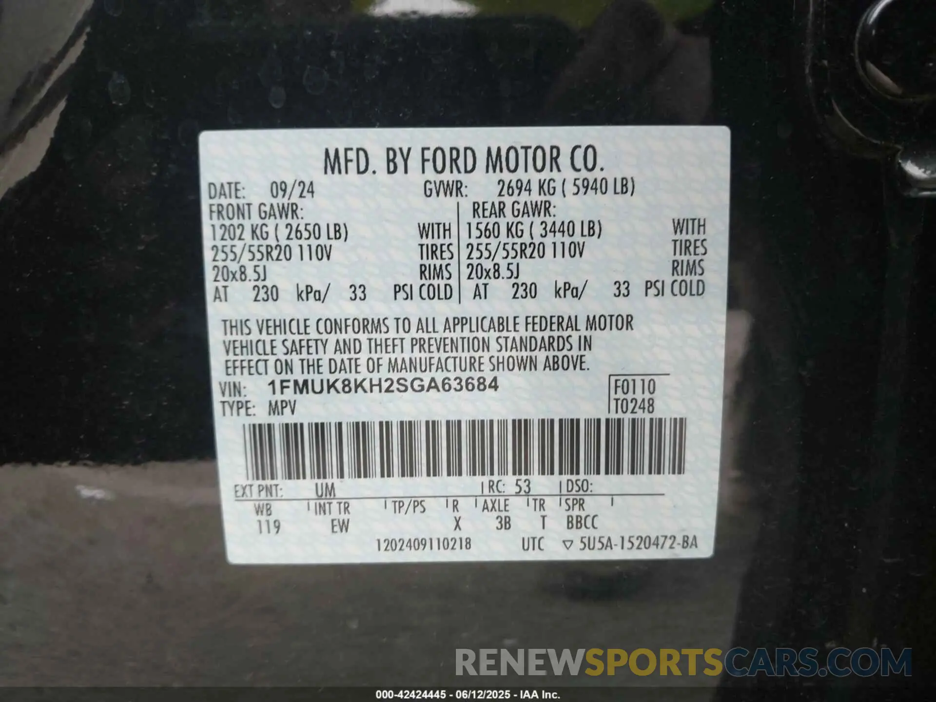 9 Photograph of a damaged car 1FMUK8KH2SGA63684 FORD EXPLORER 2025
