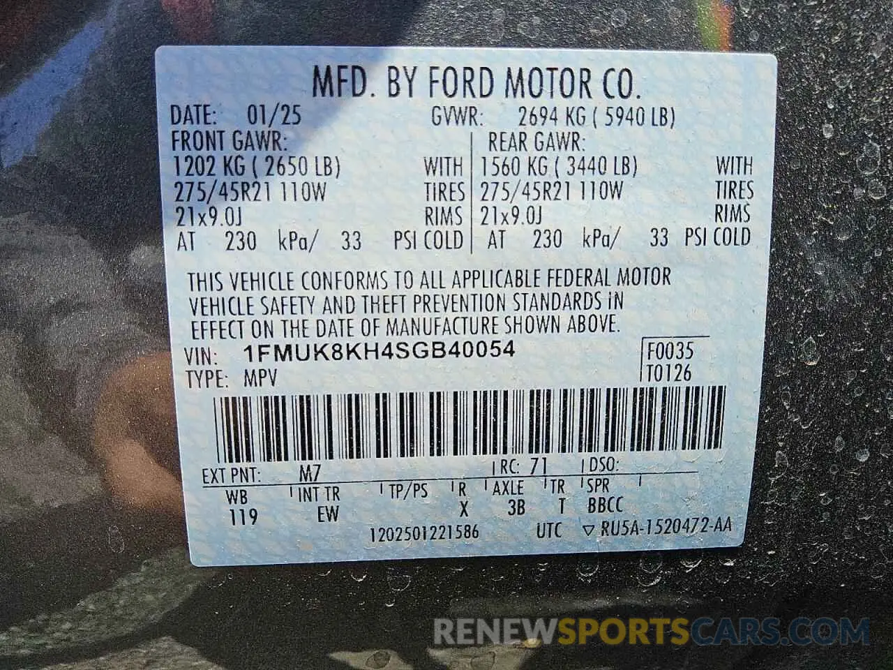 13 Photograph of a damaged car 1FMUK8KH4SGB40054 FORD EXPLORER 2025