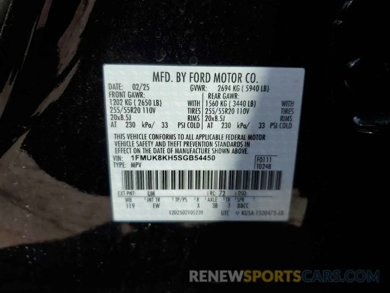 14 Photograph of a damaged car 1FMUK8KH5SGB54450 FORD EXPLORER 2025