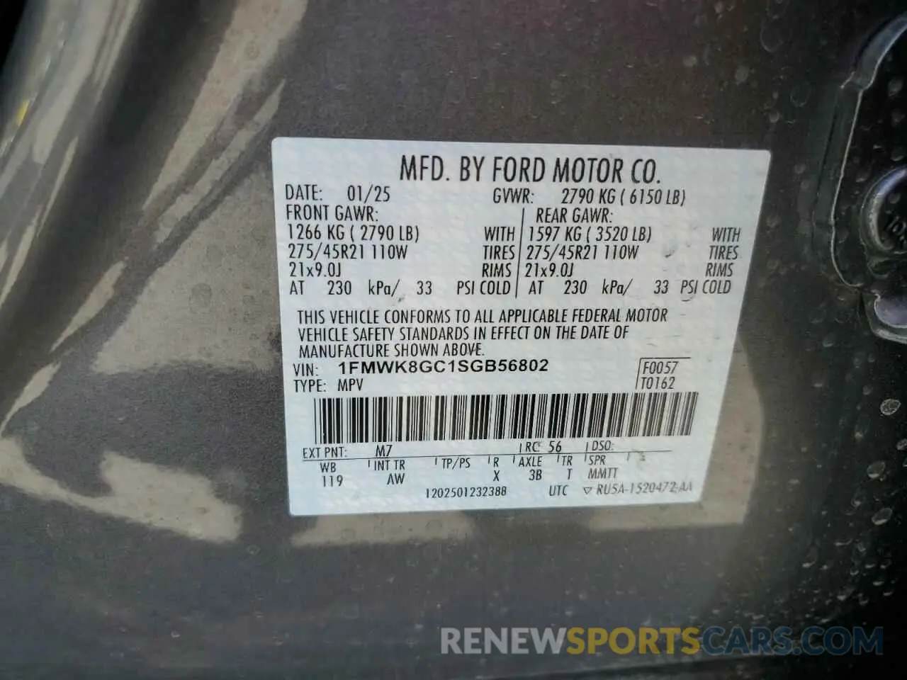 12 Photograph of a damaged car 1FMWK8GC1SGB56802 FORD EXPLORER 2025