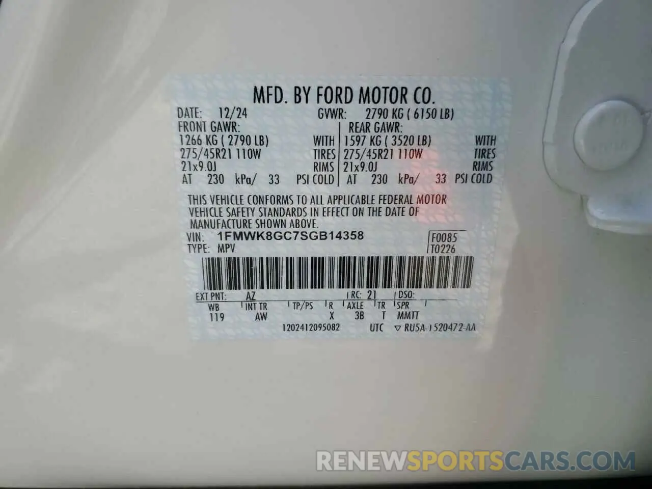 13 Photograph of a damaged car 1FMWK8GC7SGB14358 FORD EXPLORER 2025
