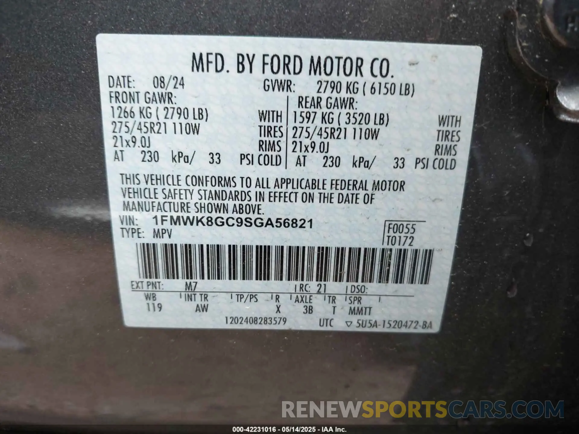 9 Photograph of a damaged car 1FMWK8GC9SGA56821 FORD EXPLORER 2025