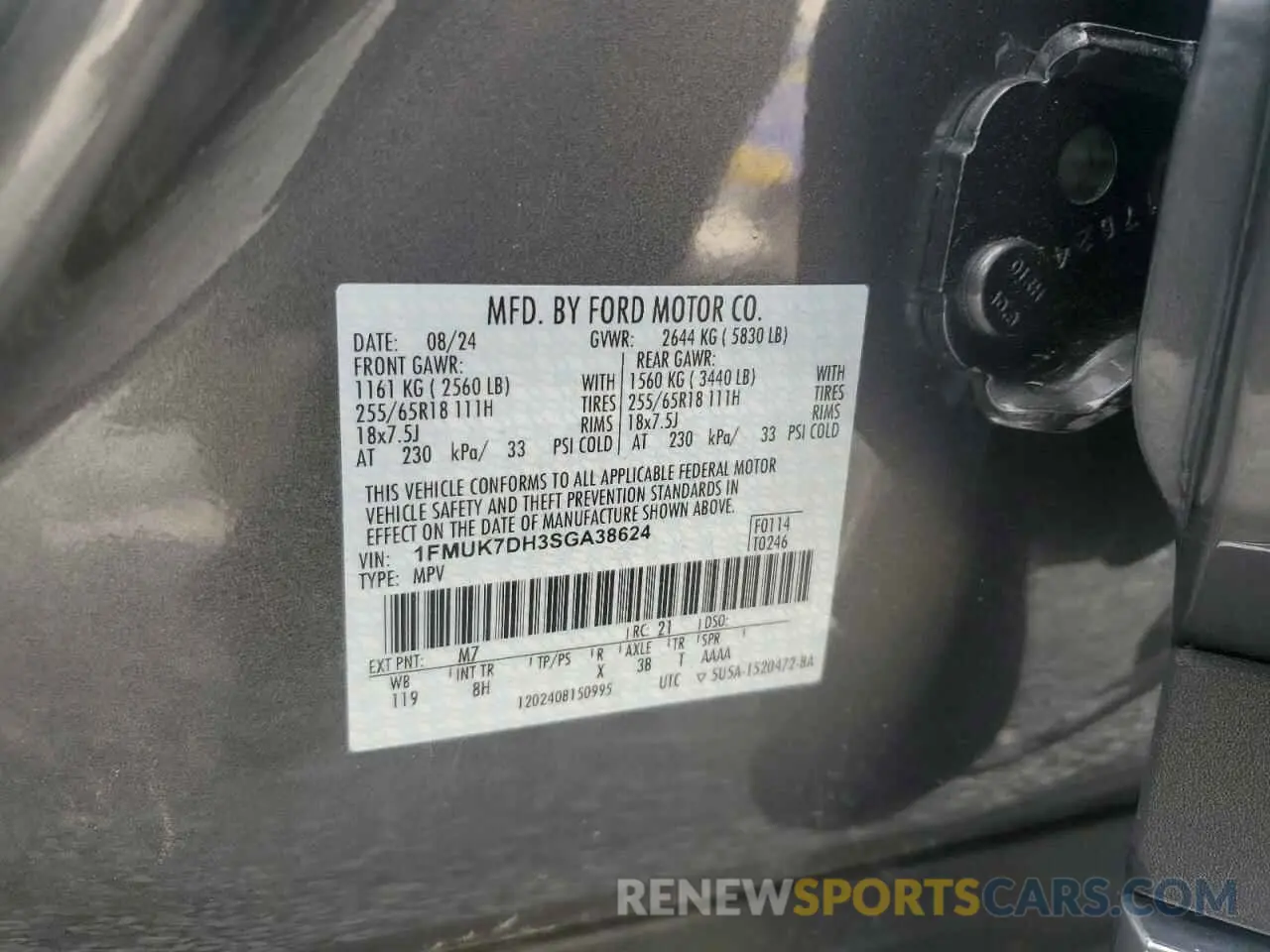 13 Photograph of a damaged car 1FMUK7DH3SGA38624 FORD EXPLORER A 2025