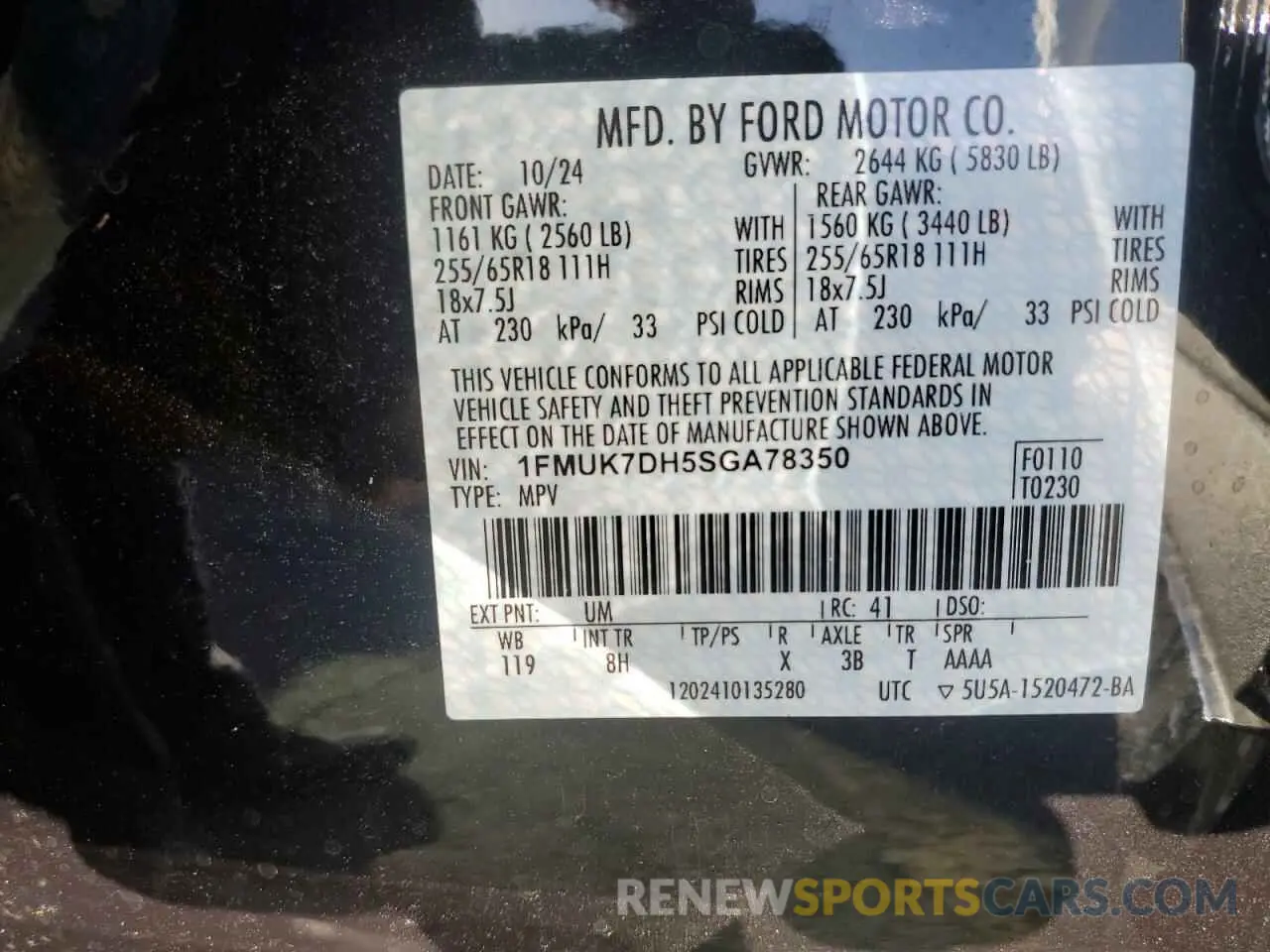 13 Photograph of a damaged car 1FMUK7DH5SGA78350 FORD EXPLORER A 2025