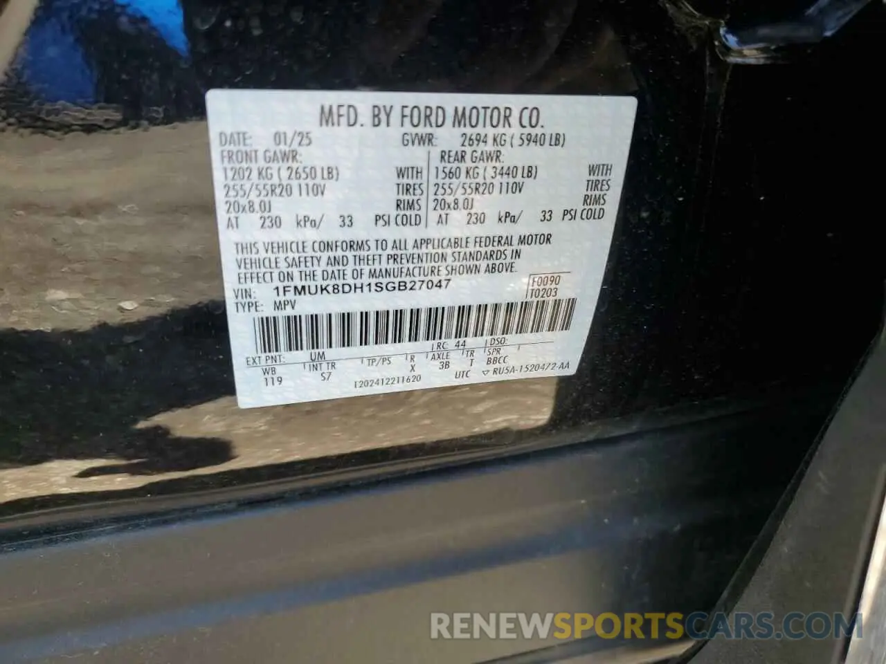 13 Photograph of a damaged car 1FMUK8DH1SGB27047 FORD EXPLORER A 2025