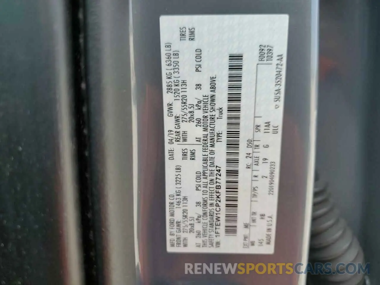 13 Photograph of a damaged car 1FTEW1CP2KFB77247 FORD F-150 2019