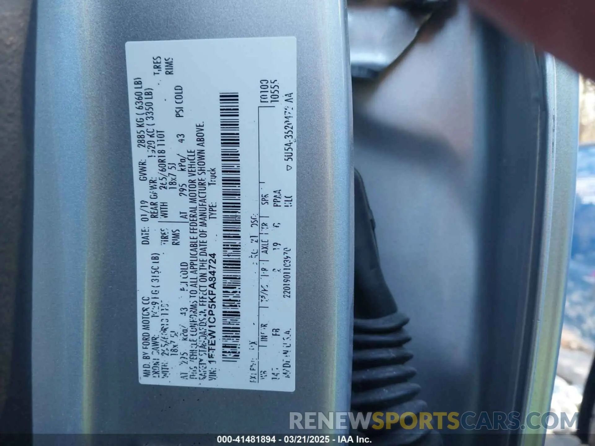 9 Photograph of a damaged car 1FTEW1CP5KFA84724 FORD F-150 2019