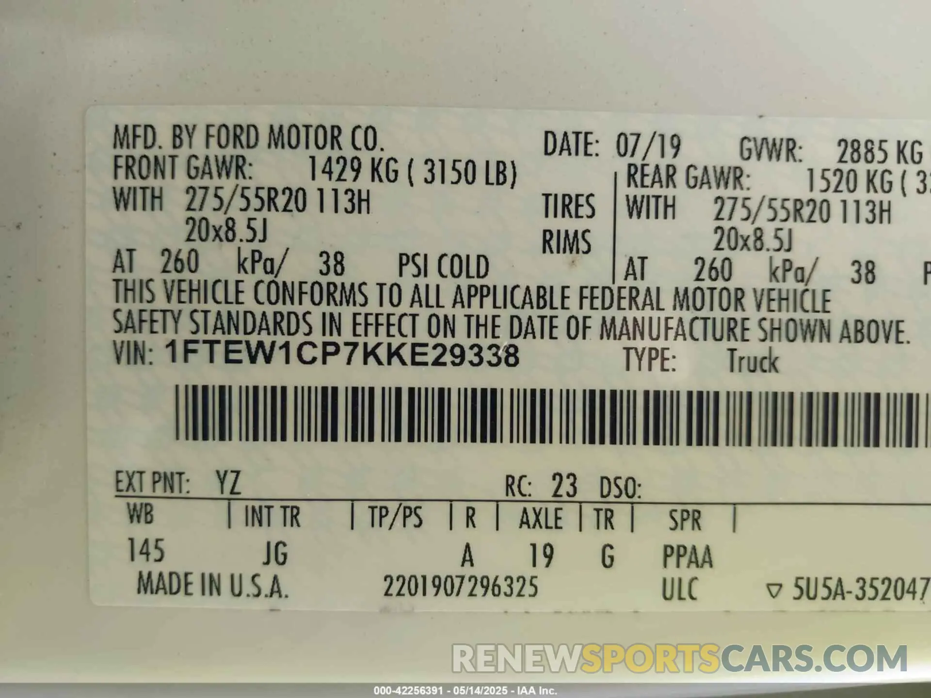 9 Photograph of a damaged car 1FTEW1CP7KKE29338 FORD F-150 2019