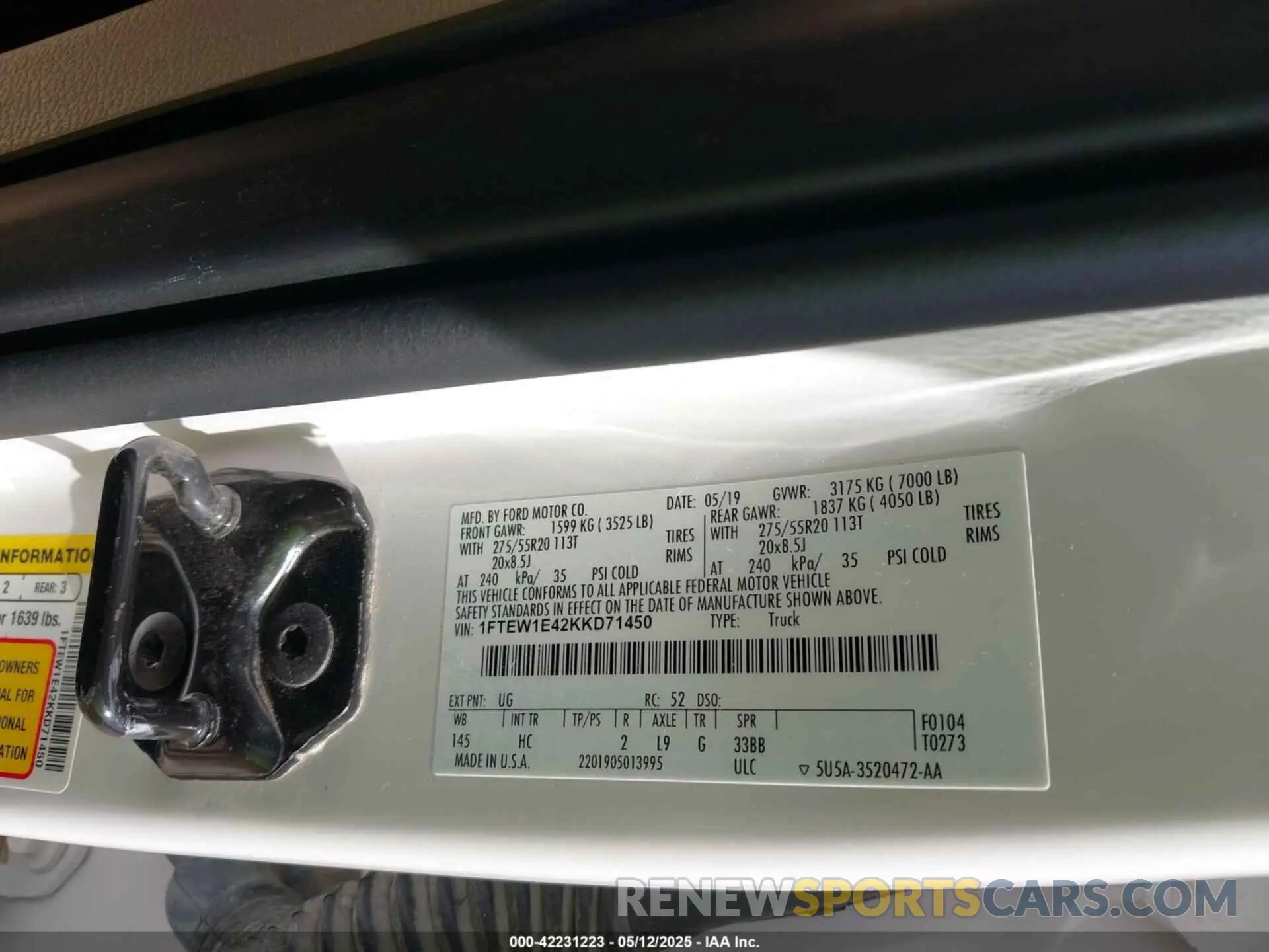 9 Photograph of a damaged car 1FTEW1E42KKD71450 FORD F-150 2019