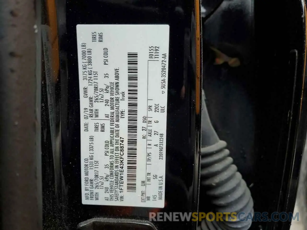 12 Photograph of a damaged car 1FTEW1E43KFC88747 FORD F-150 2019