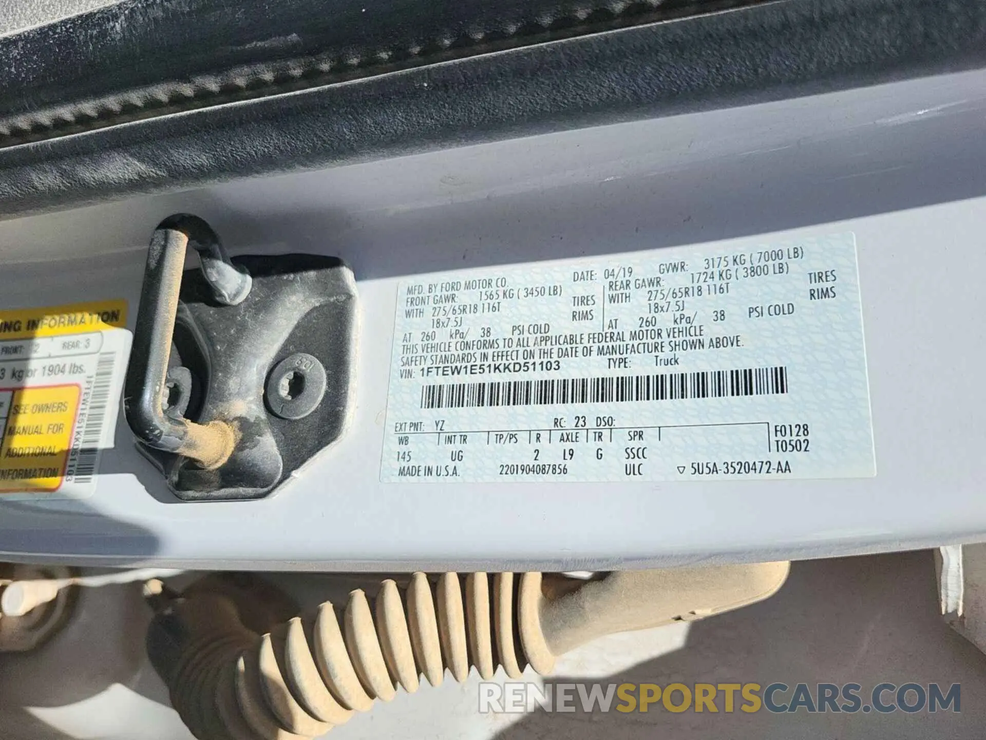 14 Photograph of a damaged car 1FTEW1E51KKD51103 FORD F-150 2019
