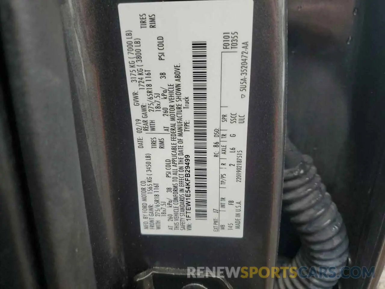 13 Photograph of a damaged car 1FTEW1E54KFB29499 FORD F-150 2019