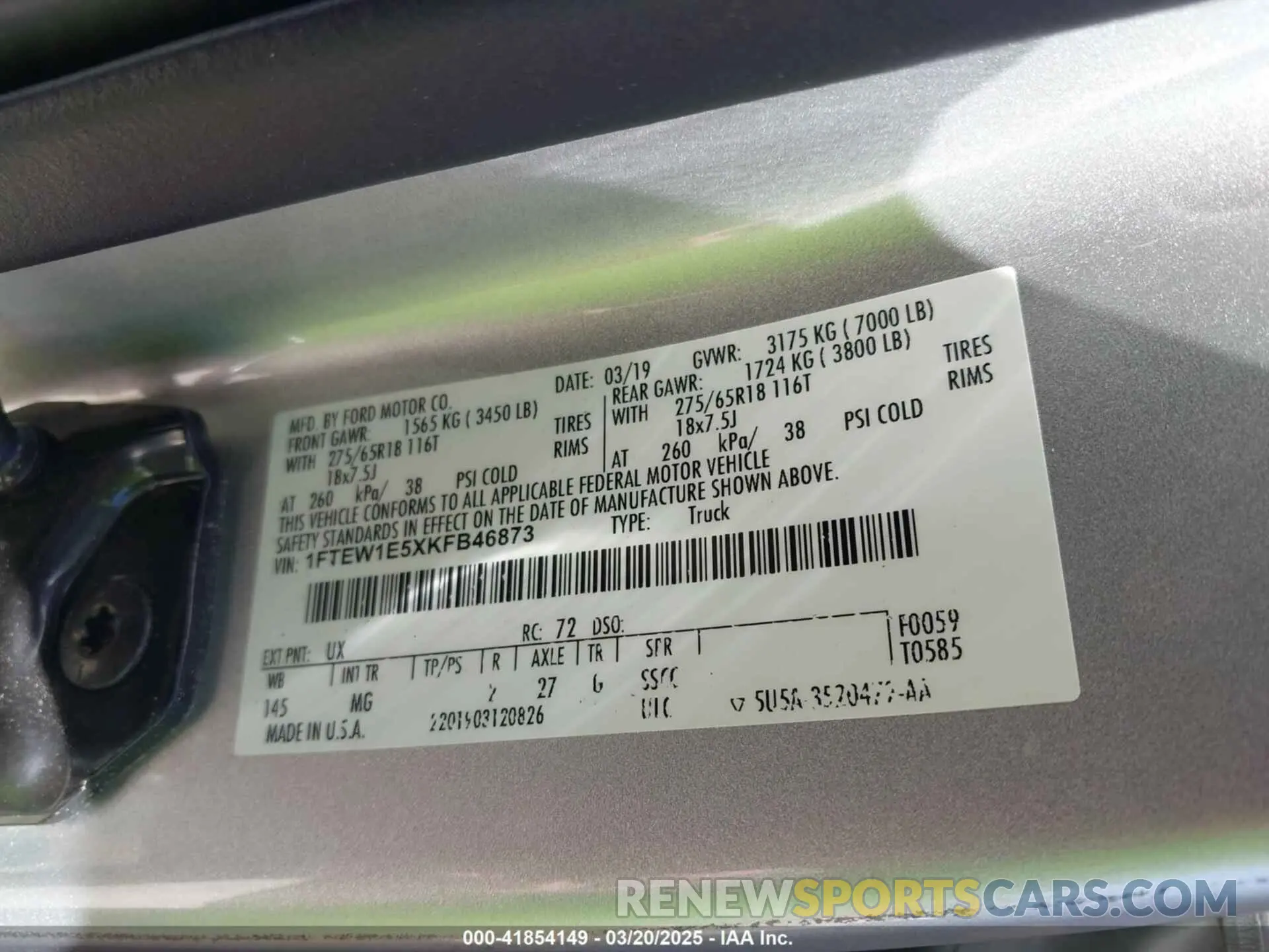 9 Photograph of a damaged car 1FTEW1E5XKFB46873 FORD F-150 2019