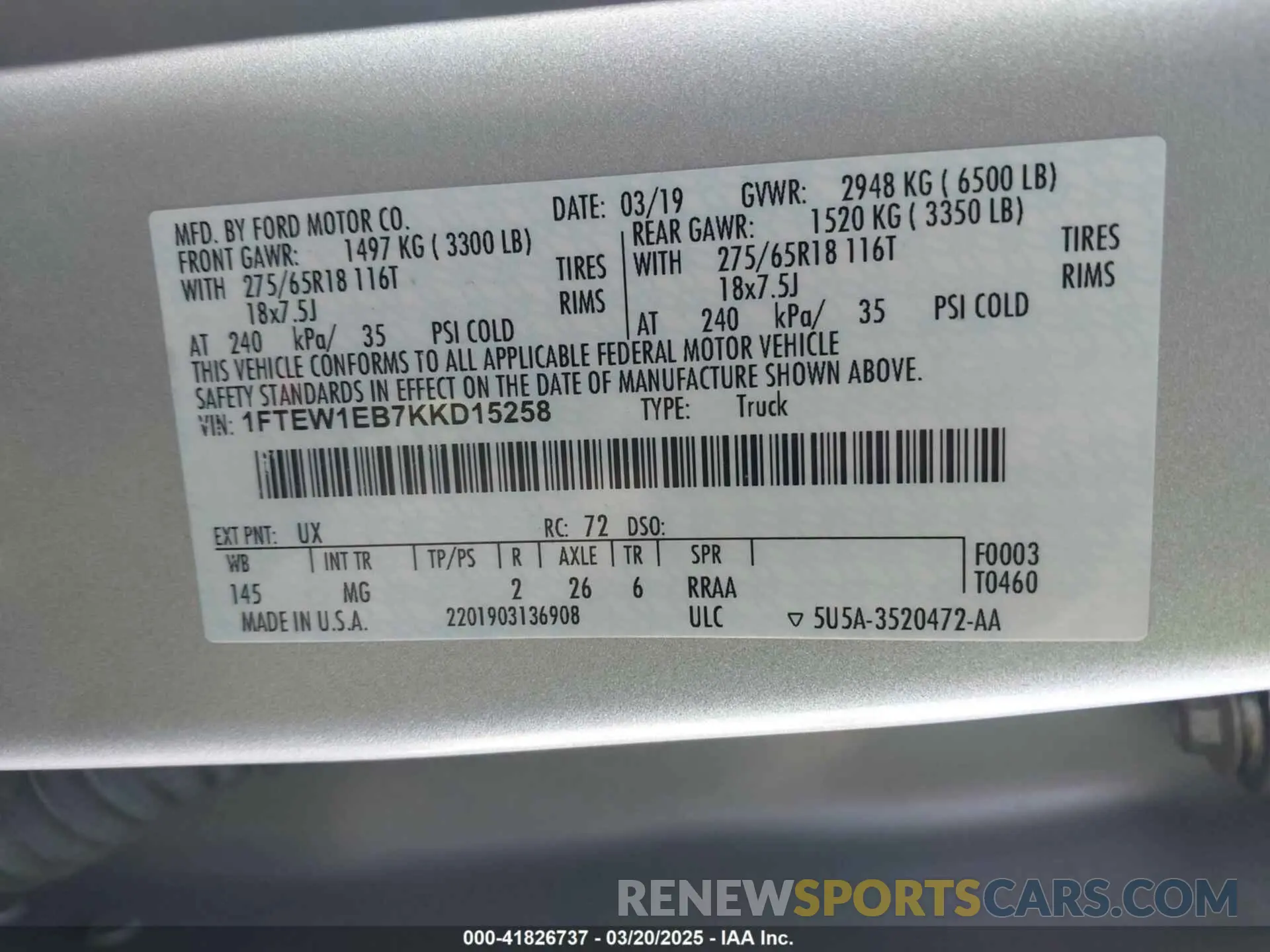 9 Photograph of a damaged car 1FTEW1EB7KKD15258 FORD F-150 2019