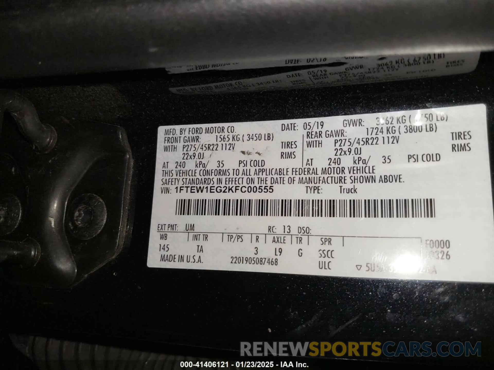 9 Photograph of a damaged car 1FTEW1EG2KFC00555 FORD F-150 2019