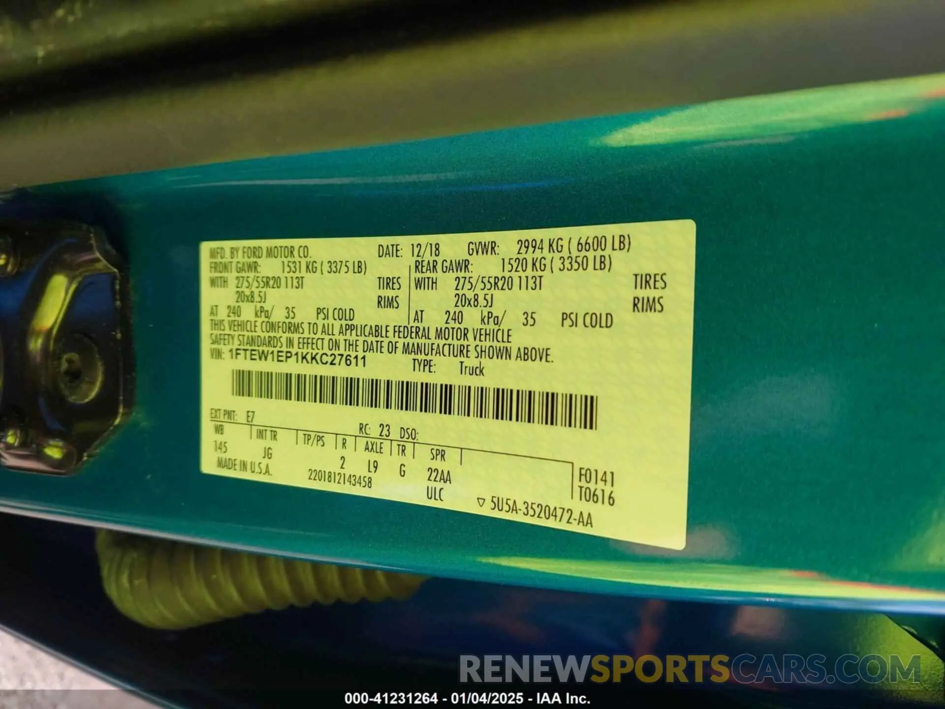9 Photograph of a damaged car 1FTEW1EP1KKC27611 FORD F-150 2019