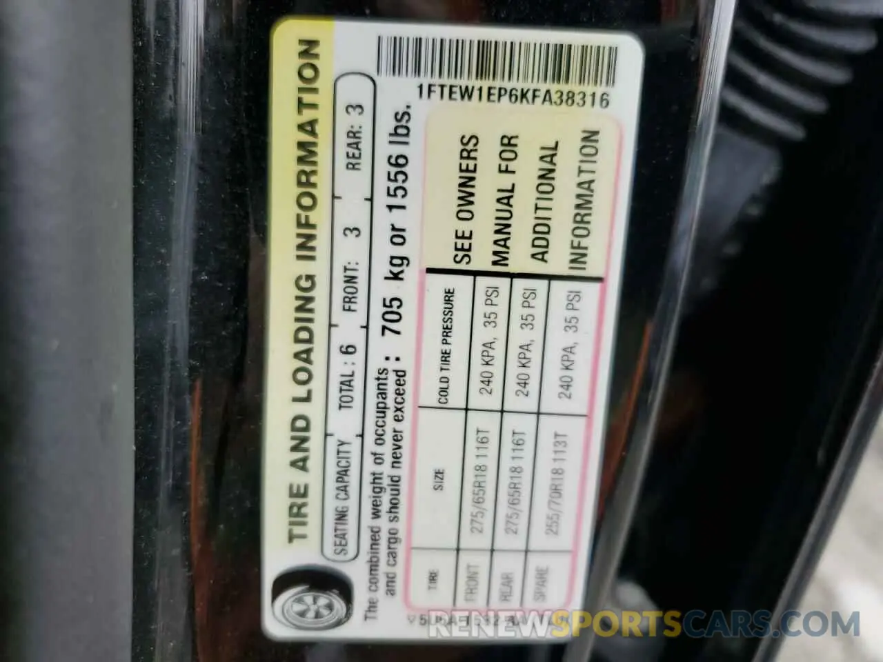 13 Photograph of a damaged car 1FTEW1EP6KFA38316 FORD F-150 2019