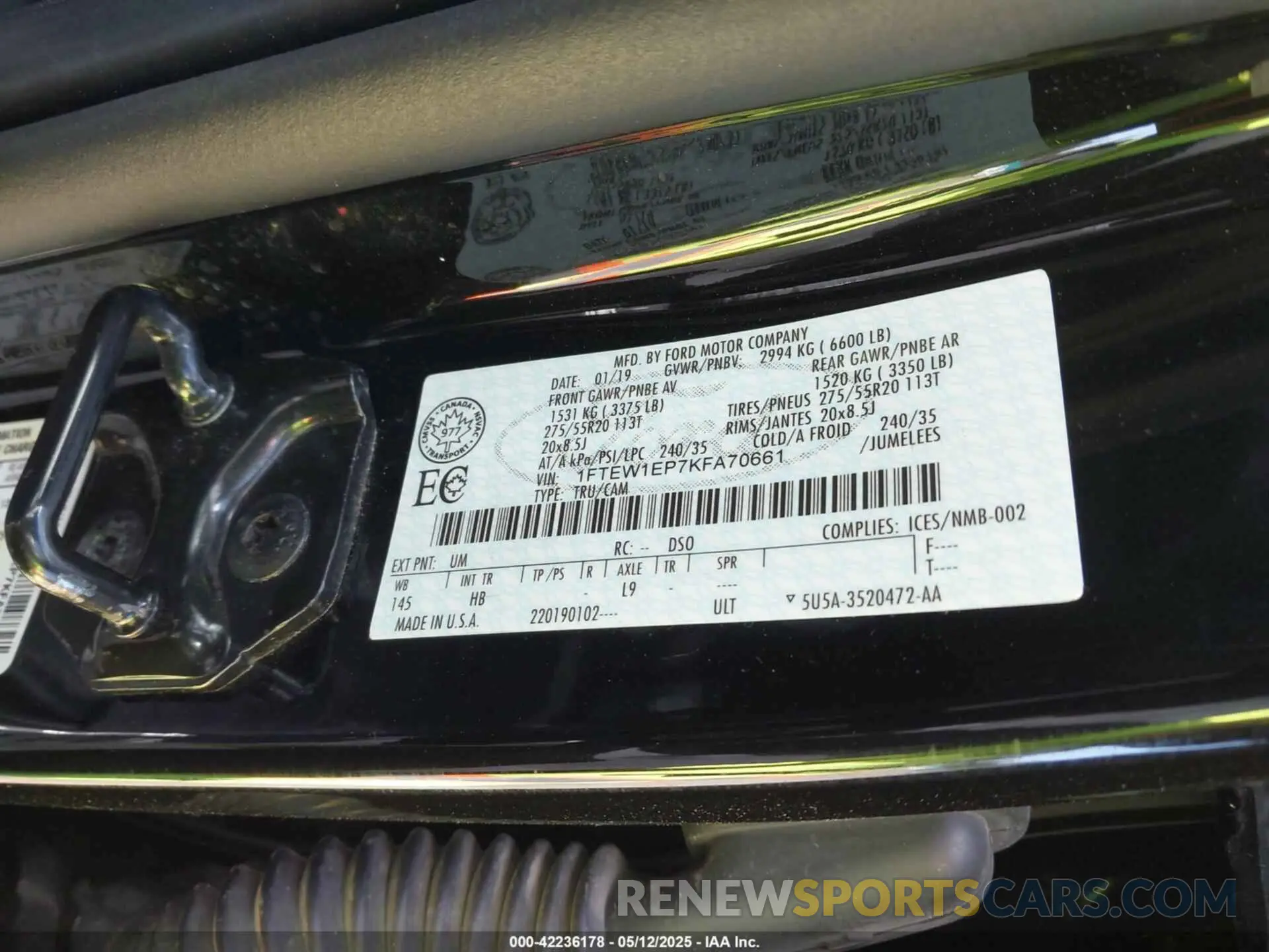 9 Photograph of a damaged car 1FTEW1EP7KFA70661 FORD F-150 2019