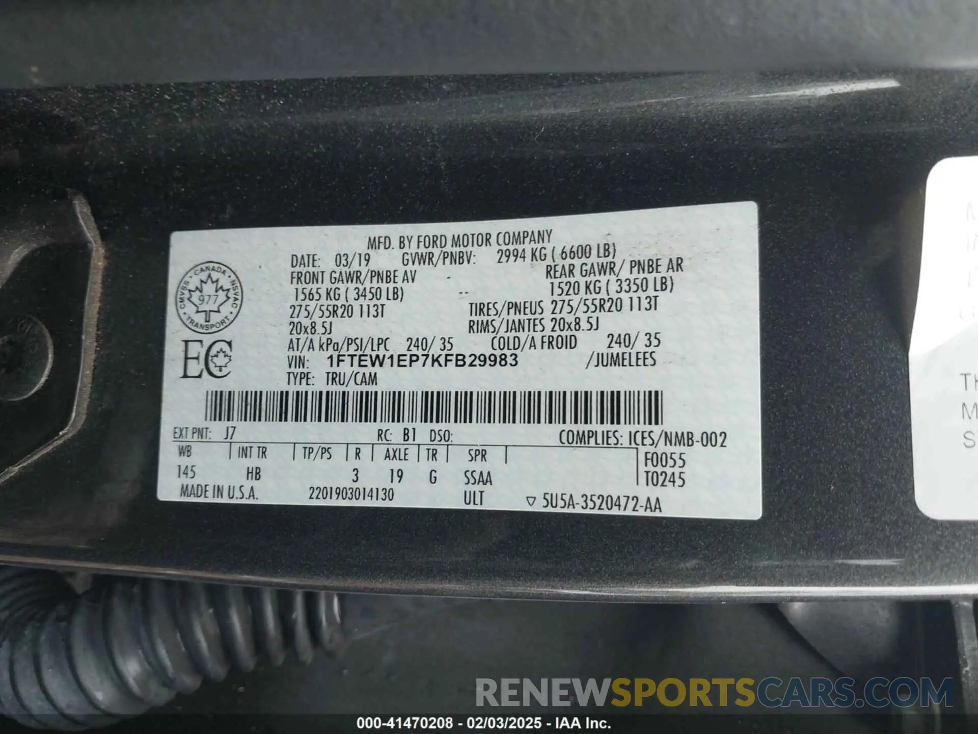 9 Photograph of a damaged car 1FTEW1EP7KFB29983 FORD F-150 2019